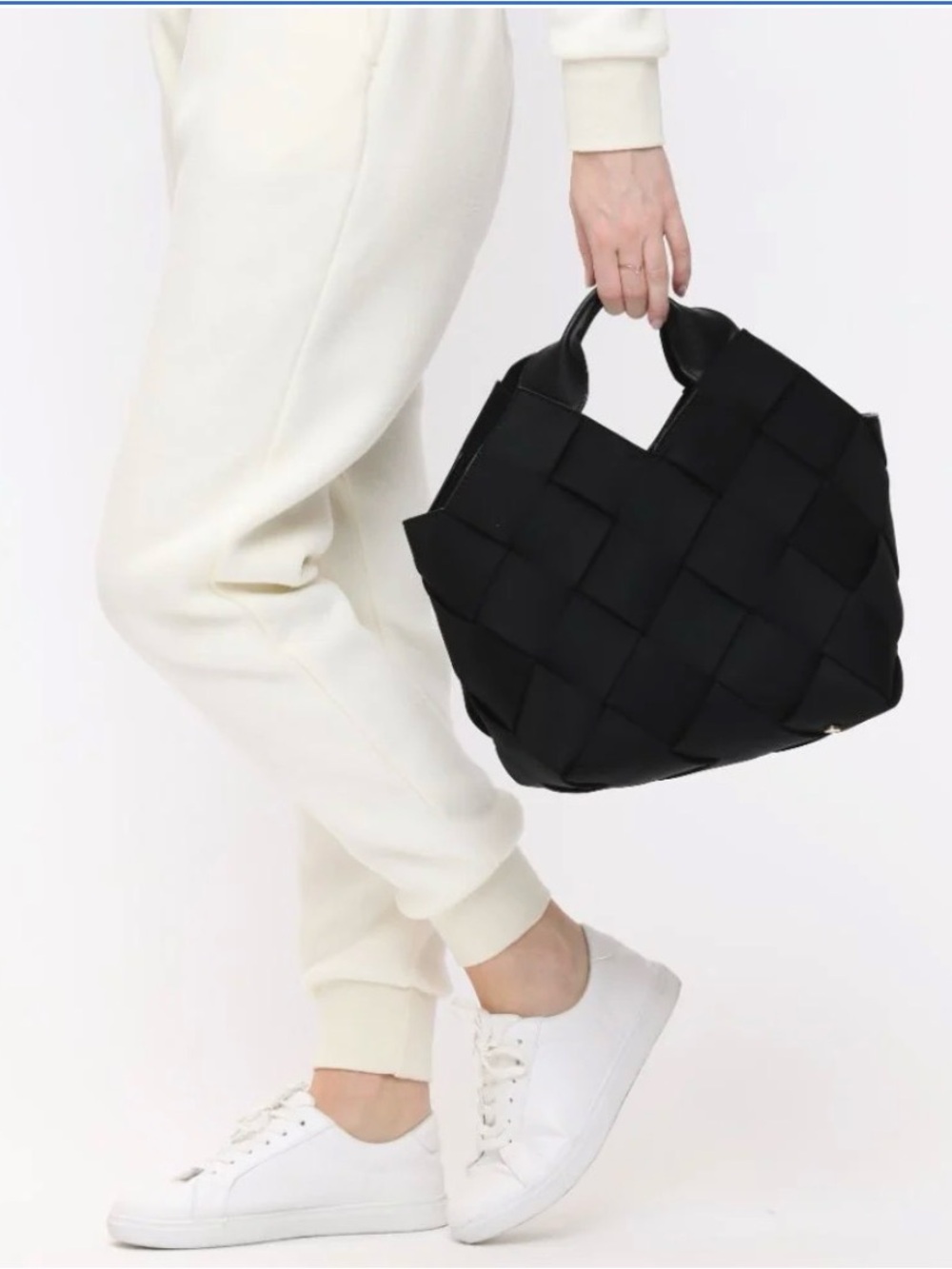 Sol & Selene “Resilience” Neoprene Weaved Bag - BLACK - NWT